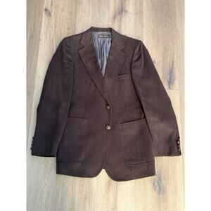 Roos Atkins Vintage Feather Suede Blazer Union Made USA Brown 36 Short Jacket
